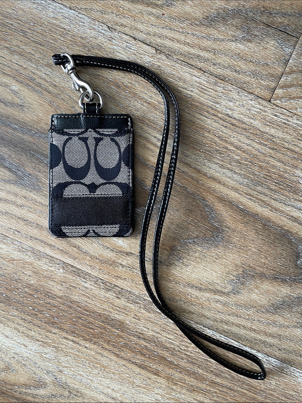 Coach Signature Jacquard Canvas Lanyard